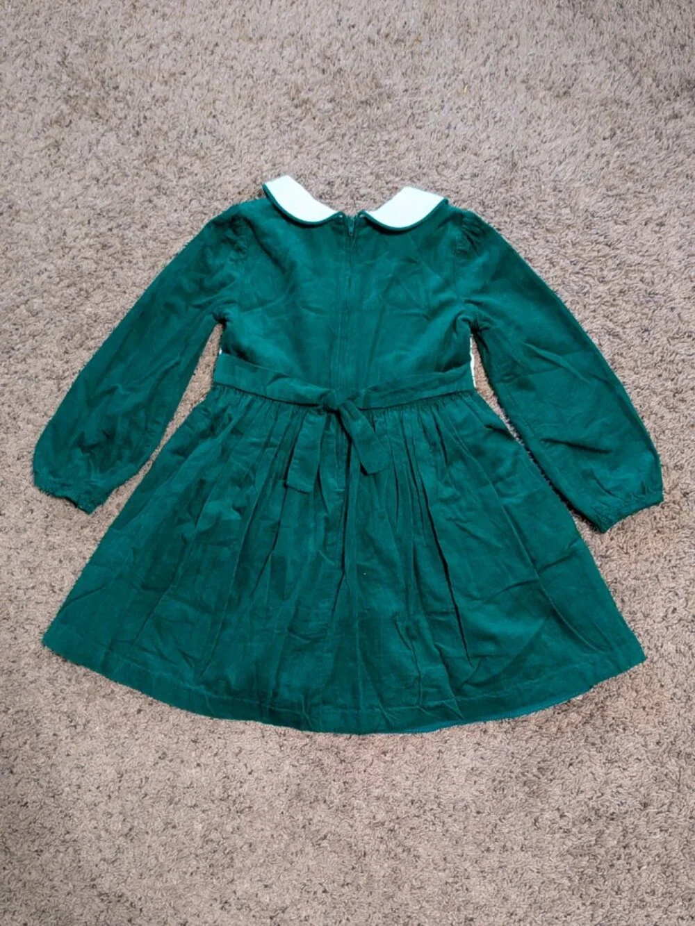 Vintage Style Bonnie Jean Green Corduroy Holiday Christmas Dress Girls 5T